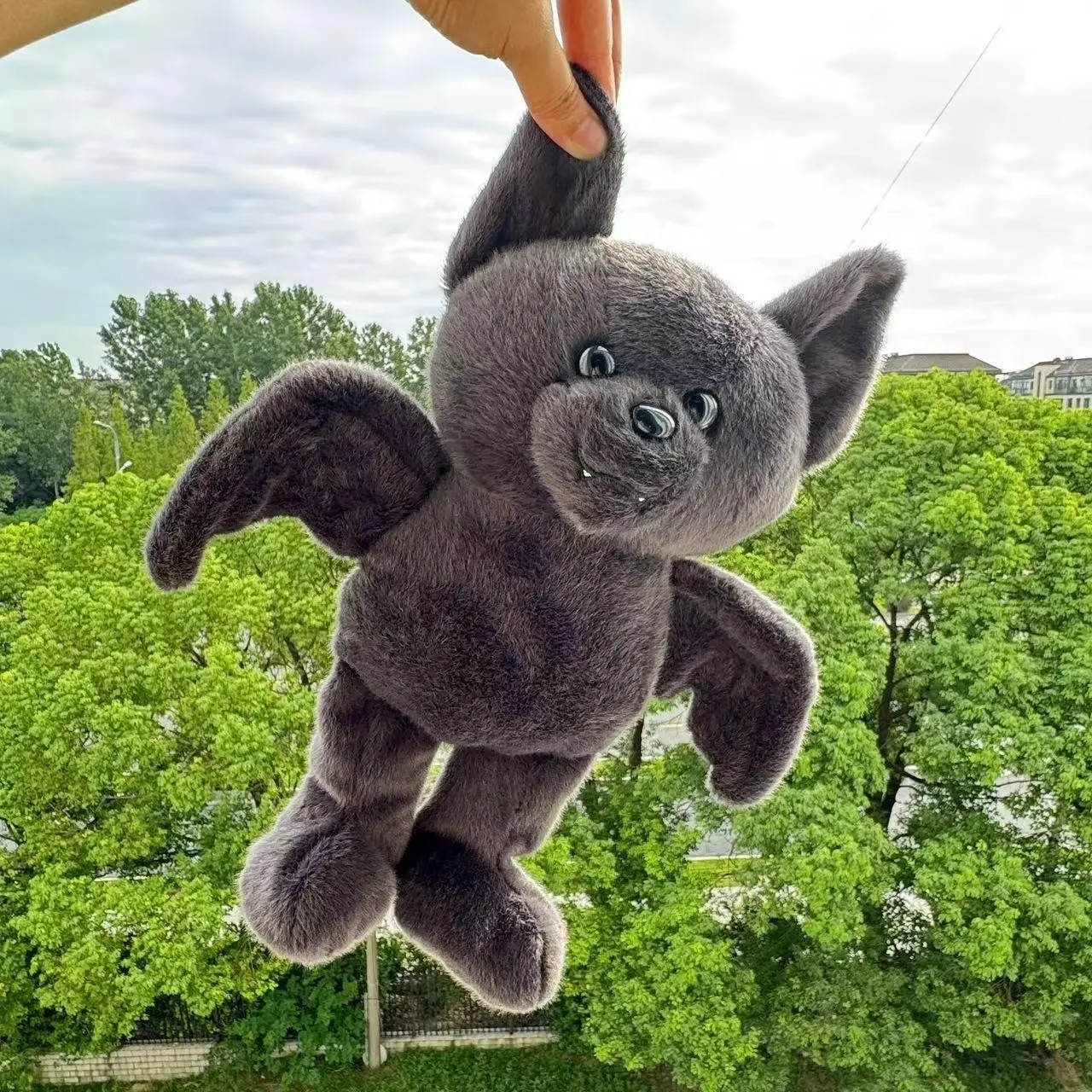 Cute Bat Plush Toy, Soft Bat Stuffed Animal with Large Wings, Gothic Bat Plush Doll, Halloween Theme Pillow, Dark Cute Plush Toy, Kids Gift & Bedroom Decor