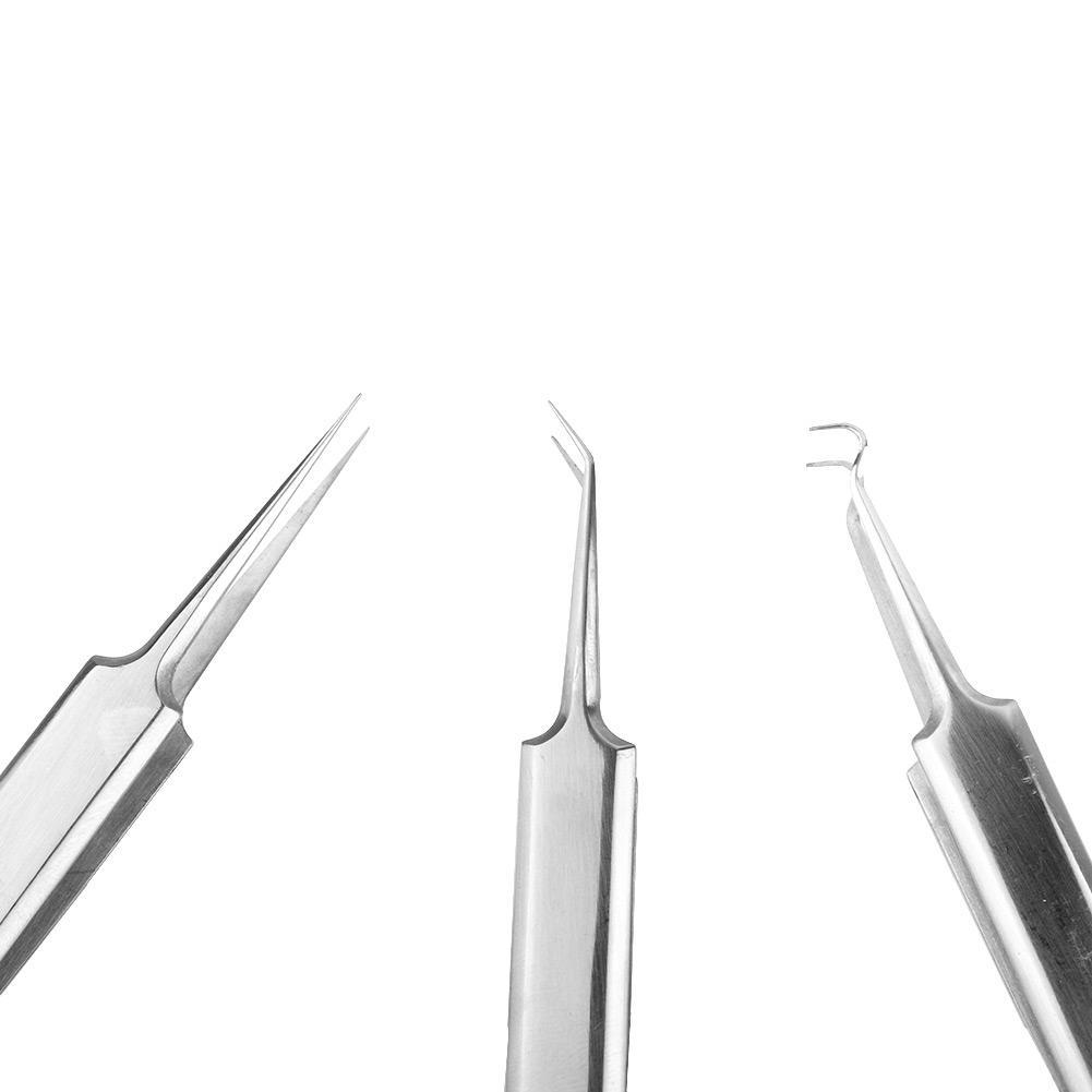 Stainless Steel Blackhead Remover Tweezers, 3 Counts/set Facial Deep Cleansing Tool, Professional Skincare Tools for Women & Men