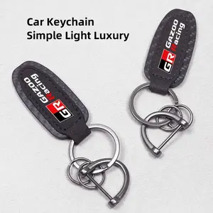 Metal Leather Car Keychain Car Key Ring For Toyota 86 Corolla Camry Yaris Supra RAV4 Land Cruiser Prado 4Runner Hilux Prius bZ4X Sequoia Tundra Agya Highlander Urban Cruiser Mirai AQUA Fortuner VENZA Aygo Tacoma Harrier Avalon Rumion Markx bZ3X bZ3C RAIZE
