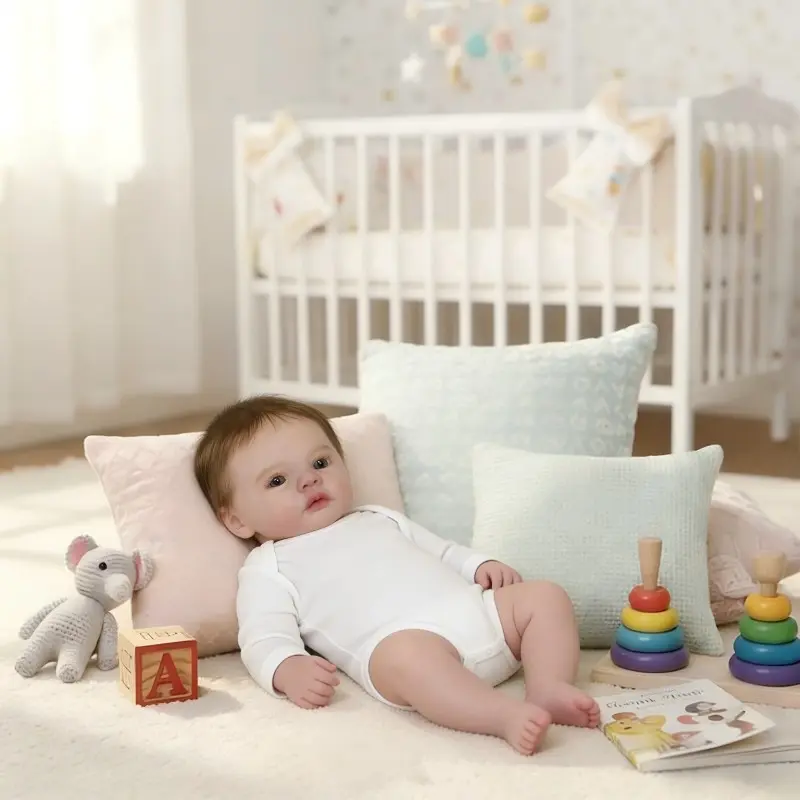 Realistic Baby Doll 18 Inches, Soft Silicone Newborn Infant Toy, Lifelike Baby Girl/boy Dummy, Perfect Gift for Kids & Parents