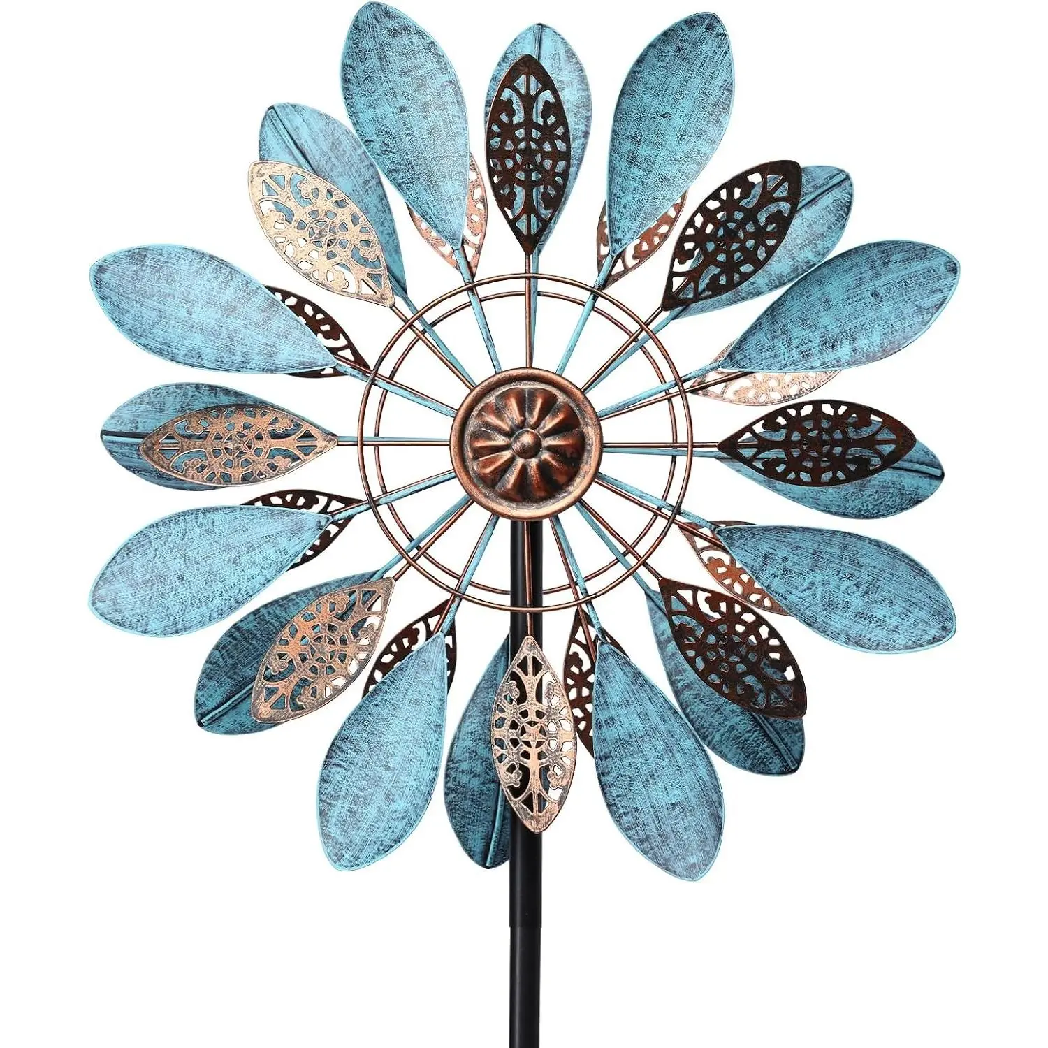 Wind Spinners Outdoor - Metal Wind Spinner Windmill, 4.3 Ft Kinetic Wind Sculpture & Spinners for Yard Patio Lawn Decor