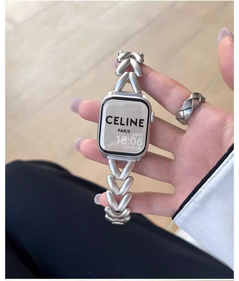 Premium Metal Apple Watch Strap, Luxury Fashion Replacement Band Compatible with Apple Watch Series, High-End Smart Watch Accessory