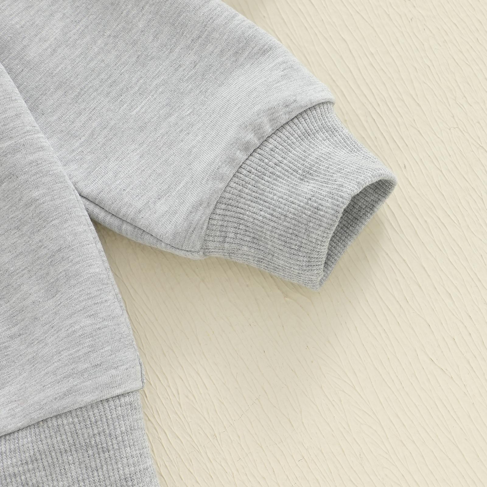 Baby Boy Christmas Sweatshirt Gingerbread Man Embroidery Long Sleeve Lapel Zip Front Pullover Tops 6M-4Y