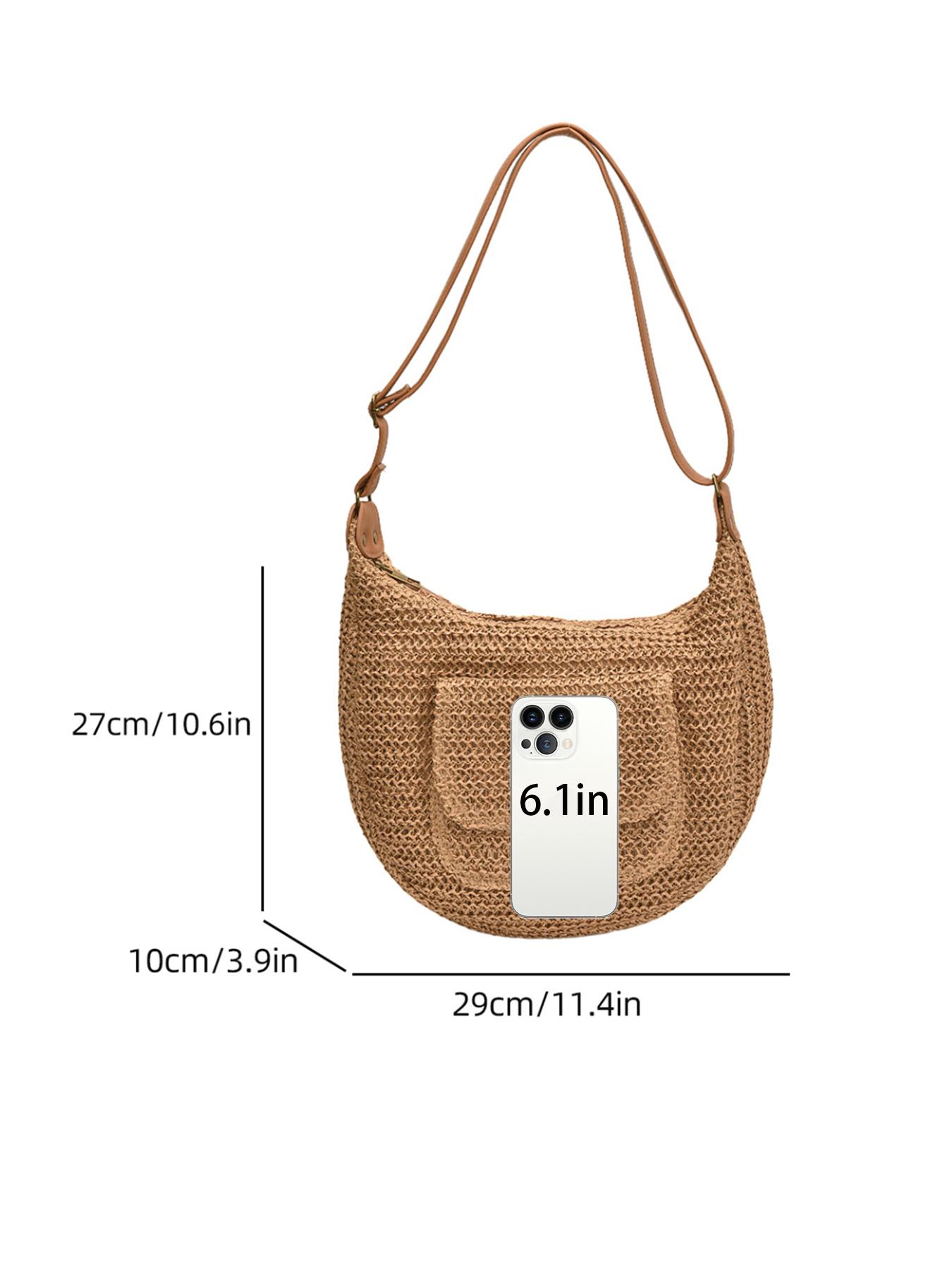 Women's Fashionable Straw Bag, Large Capacity Shoulder Bag for Daily Used, Casual Trendy Versatile High-quality Daily Commuting Bag, Girl Fashionable Shopping Bag, Elegant Commuter Bag