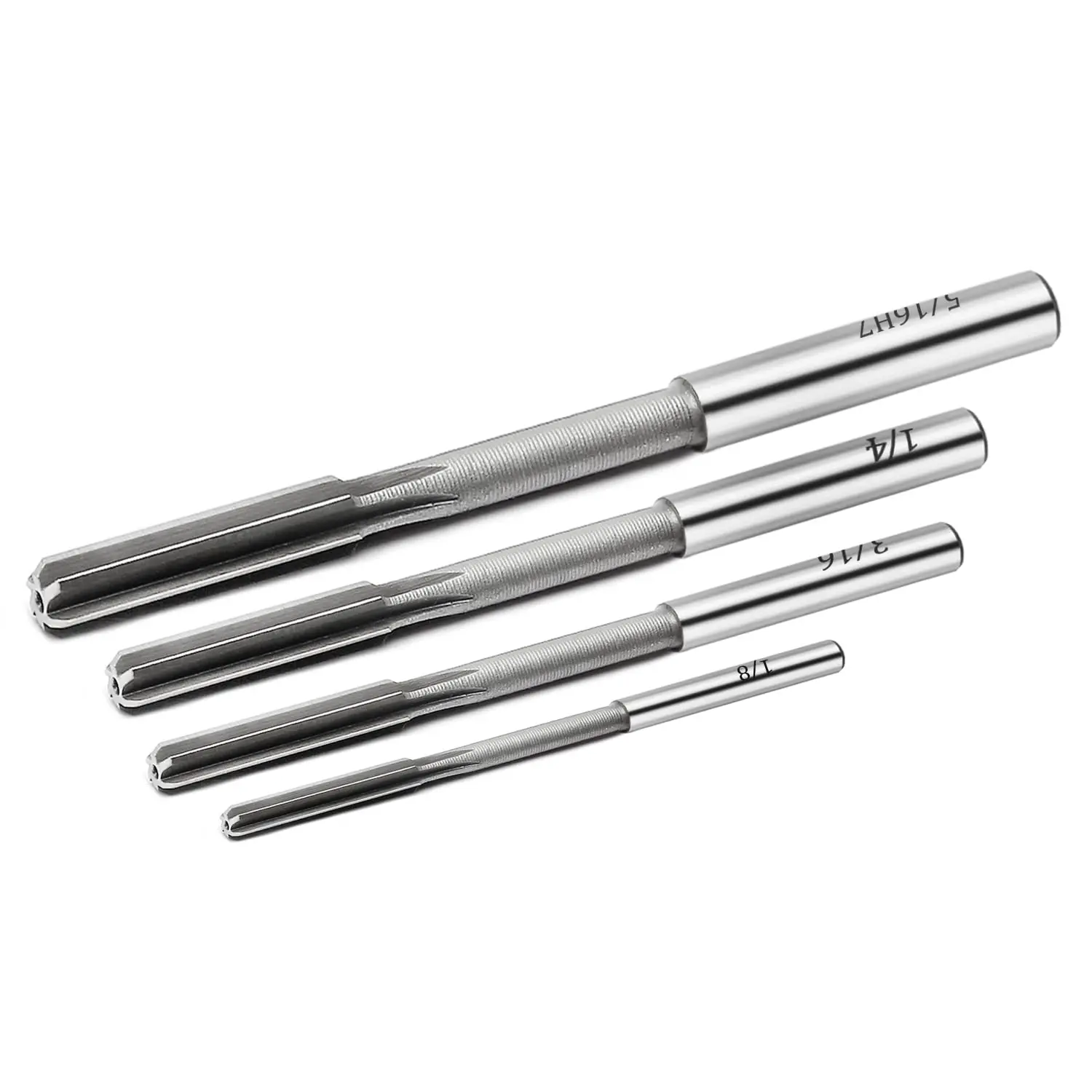 4 count Chucking Reamer Set, 1/8" 3/16" 1/4" 5/16" Reamer | H7 Straight Flutes Lathe Machine Reamer, High Speed Steel Round Shank Milling  Tool Reamer for Bore Machining