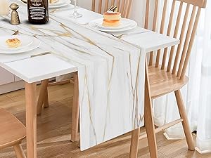 Luxury Gold Marble and Placemats Set of 6 Pieces, Gold Marble Placemats, Cloth Place Mats Indoor for,Washable for Dining Table