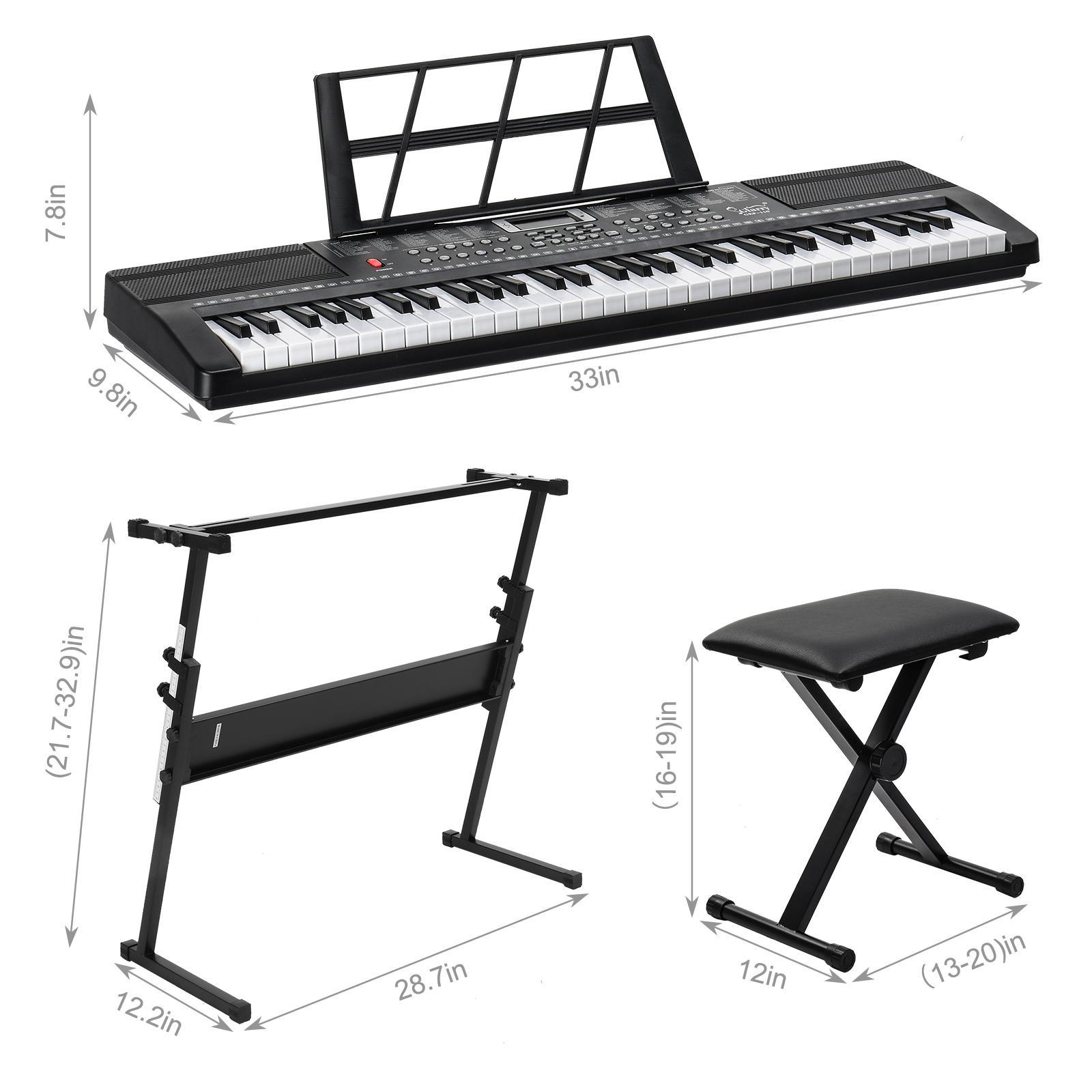 Ktaxon GEP-110 61 Key Keyboard with Piano Stand, Piano Bench, Built In Speakers, Headphone, Microphone, Music Rest, LED Screen, 3 Teaching Modes for Beginners Ktaxon GEP-110 61 Key Keyboard with Piano Stand, Piano Bench, Built In Speakers, Headphone, Microphone, Music Rest, LED Screen, 3 Teaching Modes for Beginners