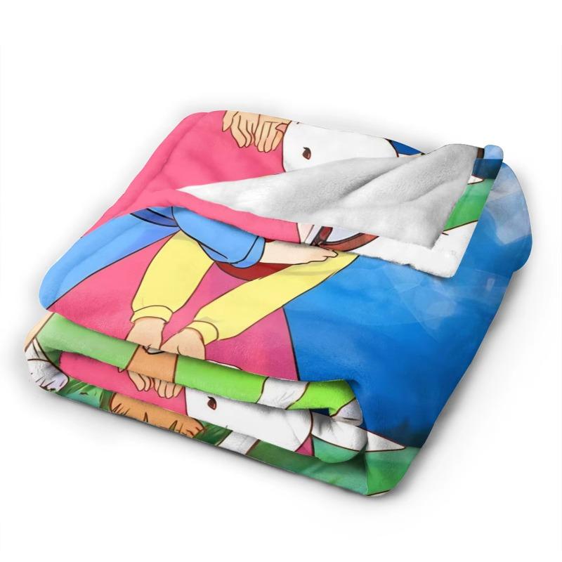 Heidi & Goat Mountain Hike in Alps Blankets  Warm Funny Plush Throw Blanket For Outdoor Picnic Flannel Bedspread Bed Cover