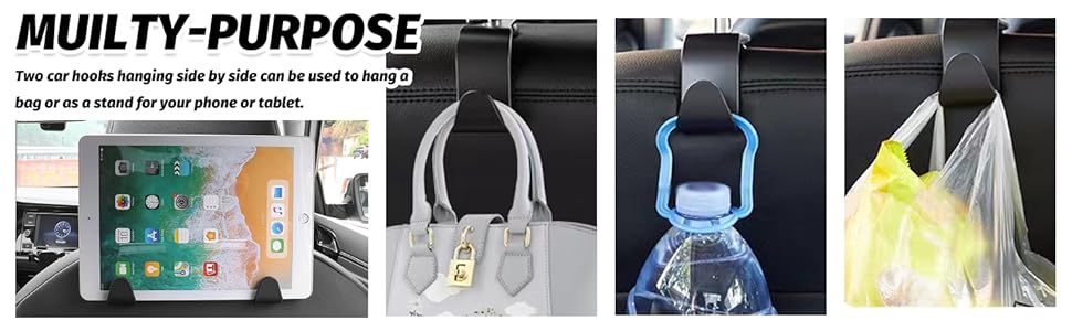 2025 New Car Headrest Hidden Hook 33lb(Max) Car Hooks for Purses and Bags,Hard Hat Holder for Truck Seat Hanger Storage Organizer for Coats,Umbrellas,Grocery Bags,Handbags Universal Car Accessories