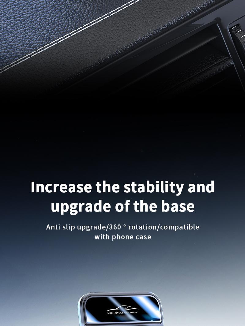 Car Phone Mount with Strong Suction Cup – 360 °   Rotation, Adjustable Viewing Angles, Anti-Slip Holder for All Phones.