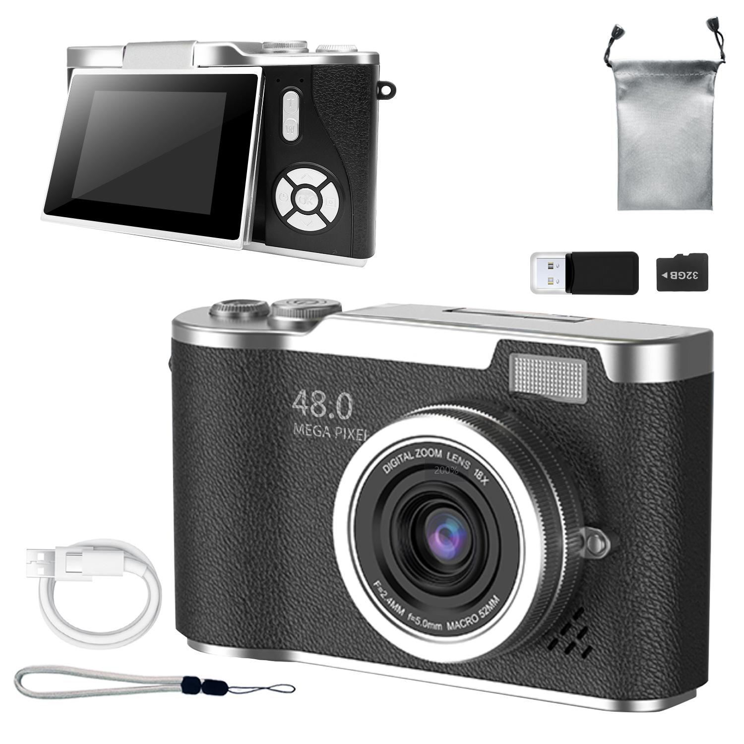 Foldable Screen Student Camera, 1 Count Retro CCD Card Machine, Entry-level Digital Camera, 1080P High Built-in Games & Filter Functions Camera, Mini, Digital Zoom Camera, Hybrid Viewfinder, Multiple Filters, Portable, HD Digital Camera