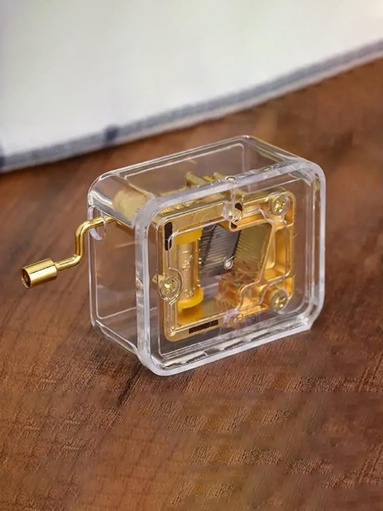 1PC Creative Gift Valentine'S Day Graduation Gift Gold-Plated Hand-Cranked Music Box Music Bell Music Box Movement