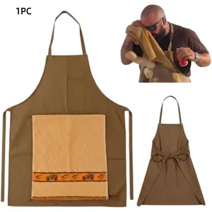 Men's Prank Apron with Surprise Cover, Heavy BBQ Kitchen Apron, Father's Day Gift, Durable Polyester, Halloween Fun Apron, Aprons with Pockets