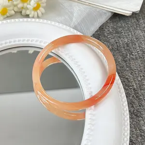 Cross border multi-color bracelets,,Iced Lavender Chalcedony Bangle Bracelet for Women, Natural Translucent Purple Jade Round Bangle, Elegant New Chinese Style Jewelry