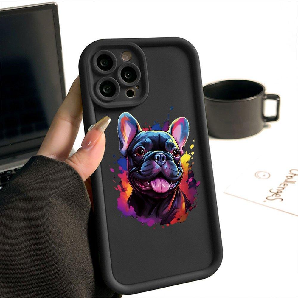Creative Hot-Selling Designs of Personality French Bulldog Puppies, New Eye-Catching Tiered Phone Cases, Fun And Unique, Simple Yet Stylish Trendy Gifts for Couples, Suitable for iPhone 17 E Air Pro ProMax iPhone16 15 14 Plus 13 12 Mini 11 X XS XR