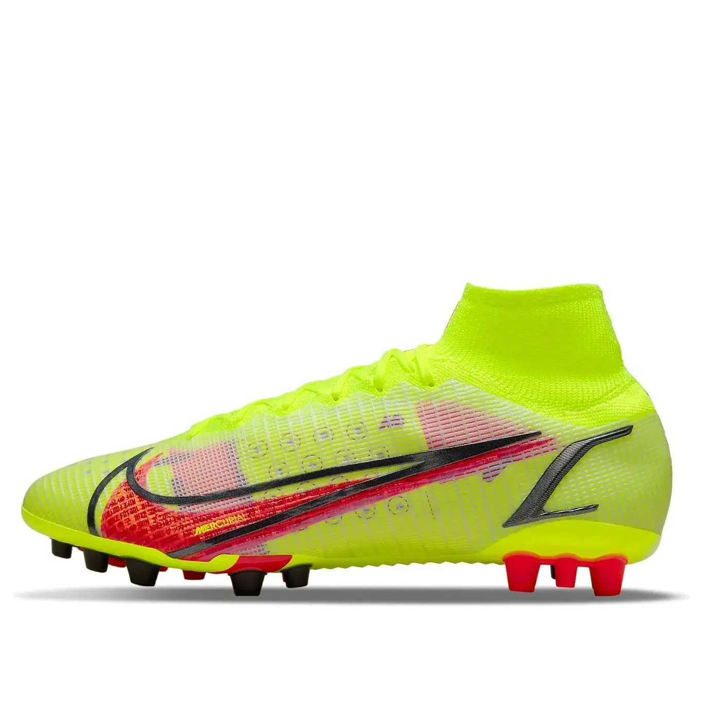 Nike Mercurial Superfly 8 Elite AG Soccer Cleats for Men and Women – Fluorescent Yellow, Round-Toe, Lace-Up, Cushioned, Traction, Durable, Secure Fit Verifiable, with credentials and supporting global authentication