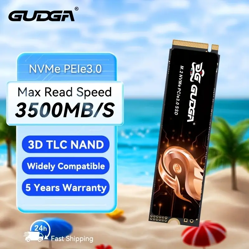M.2 NVMe 2280 PCIe 3.0 x4 SSD 128GB 256GB 1TB 3D TLC NAND Flash for Laptop Desktop PC Read Speed Up to 3500MB/s