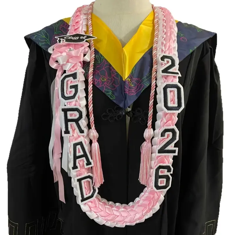 2026 graduation wreath, equipped with honor rope, ribbon wreath, 2026 graduation necklace, DIY decoration party supplies for high school and college graduates
