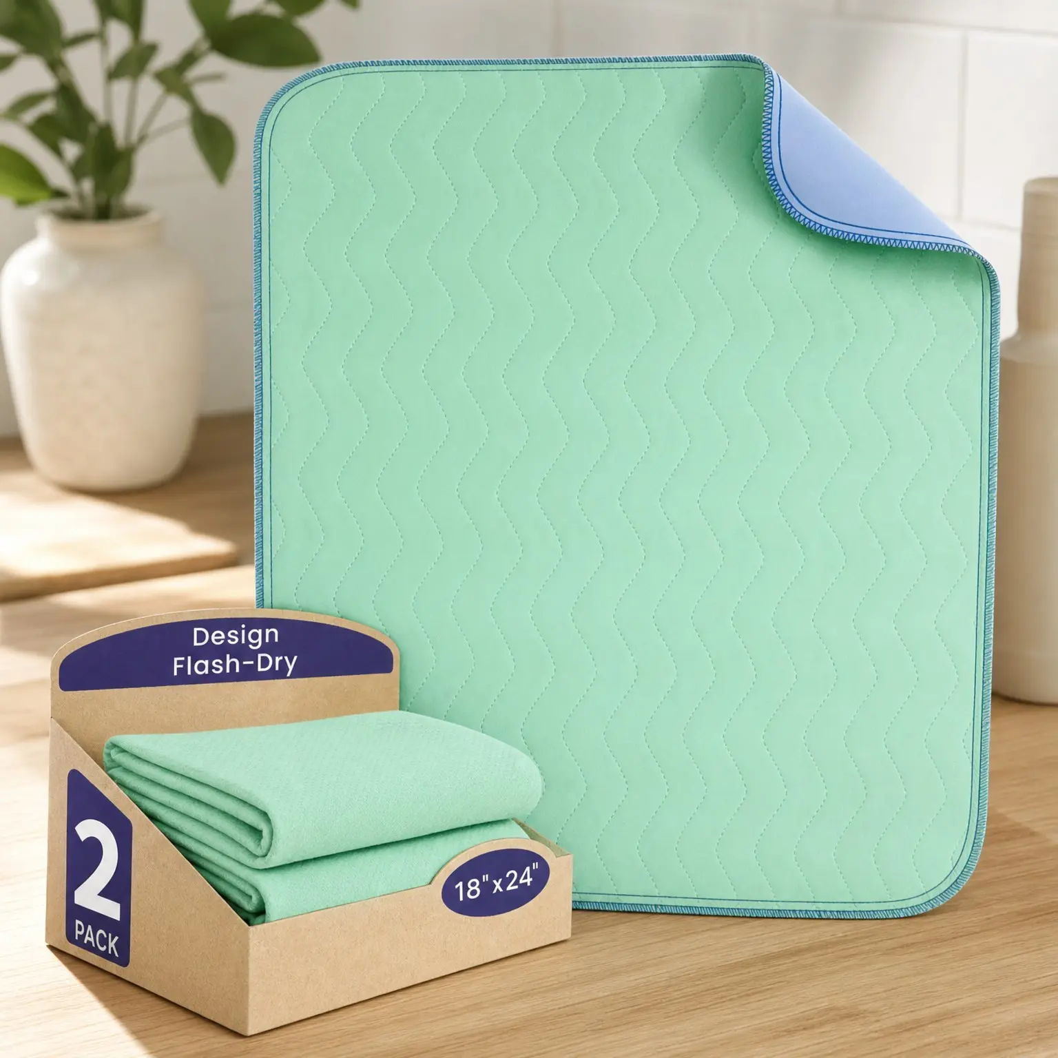 Washable Reusable Underpads - Super Absorbent Waterproof Incontinence Pads for Kids, Adults, Elderly & Pets - Bed, Couch, Sofa & Floor Protection (500 Washes)(Gift)