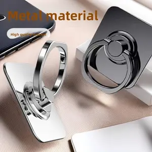 Zinc Alloy Phone Ring Holder, Lazy Person Stand, 360 Degree Rotatable, Strong Adhesive, Phone Case Ring, Mobile Phone Support