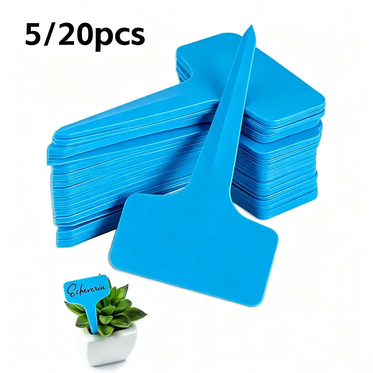 5 or 20 Waterproof T-Shaped Plant Labels for Indoor and Outdoor Gardening, Weather-Resistant Markers for Plants, Vegetables, Seedlings, and Farms, Easy to Write