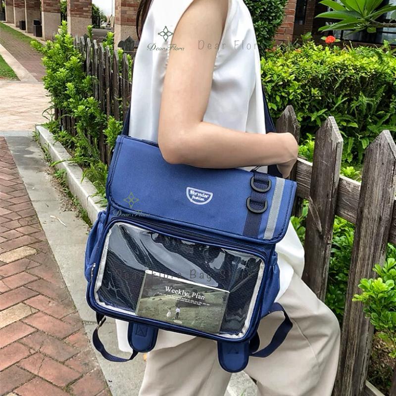Women's Fashion Ita Backpacks Cute Girl Transparent Large Capacity Crossbody Bag Kawaii Students Individuality DIY Shoulder Bags