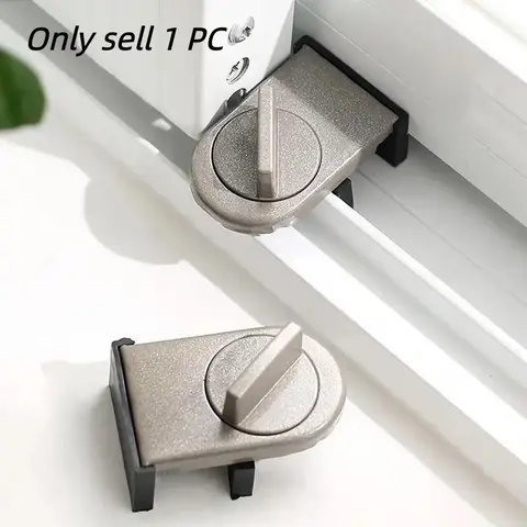 Aluminum Alloy Sliding Window Lock, Mobile Window Latch, Screen Door Clip, Anti-Jamming, Anti-Theft, Child Safety Lock, Stopper