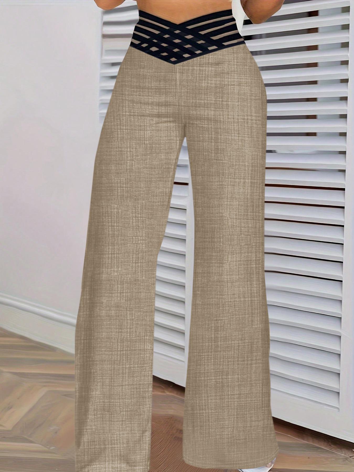 Women's Wide Leg Pants, Fashionable Loose Casual Comfy Trousers for Daily Wear, Trendy Ladies Baggy Bottoms for Summer, Going Out Bottoms, Clothes for Women, Womenswear, Boho Casual Trousers, Casual High Waisted