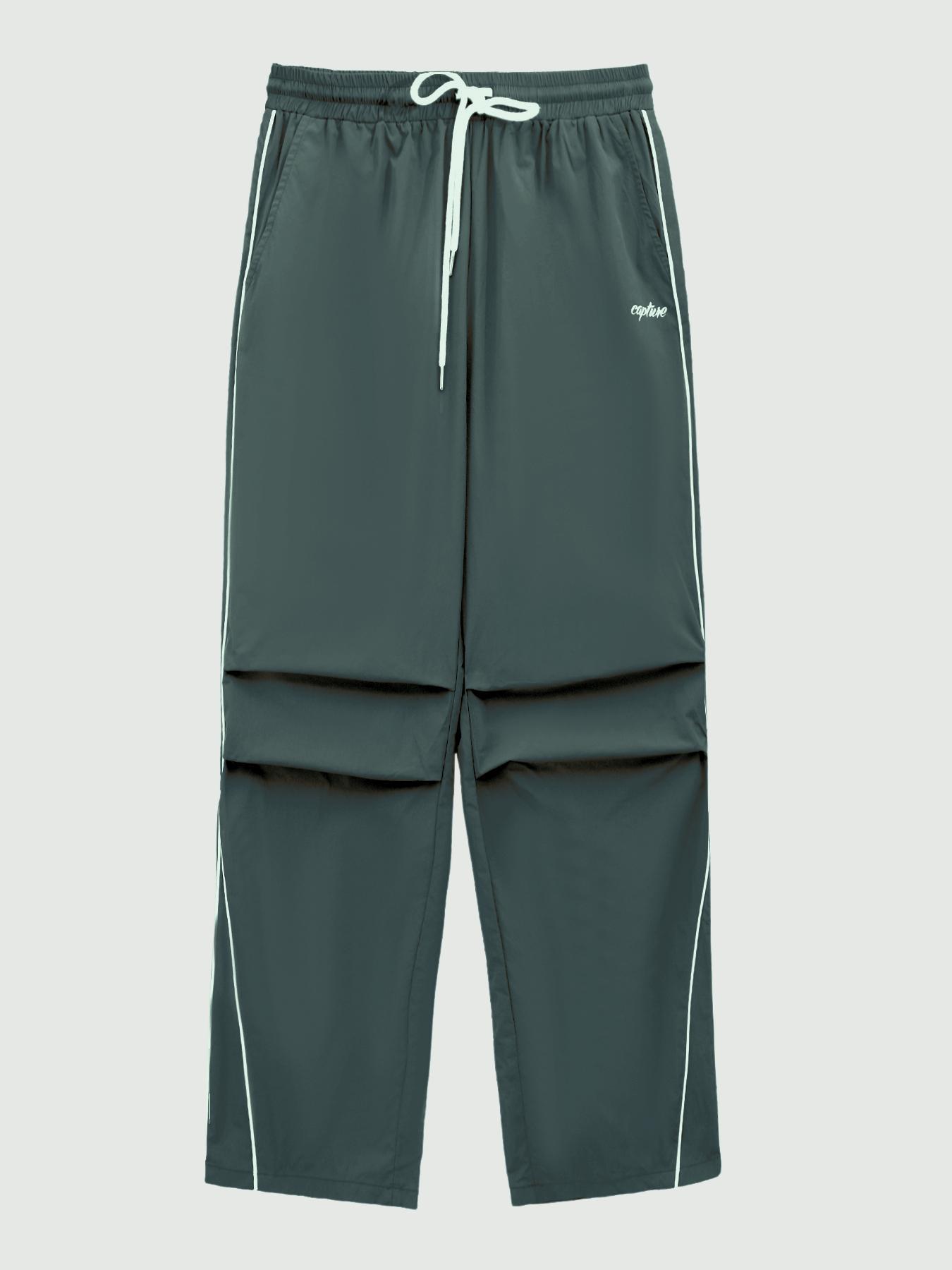 Men's Letter Print Drawstring Waist Athletic Pants, Casual Comfy Contrast Binding Pocket Straight Leg Trousers for Daily Wear, Unisex Workout Bottoms for All Seasons