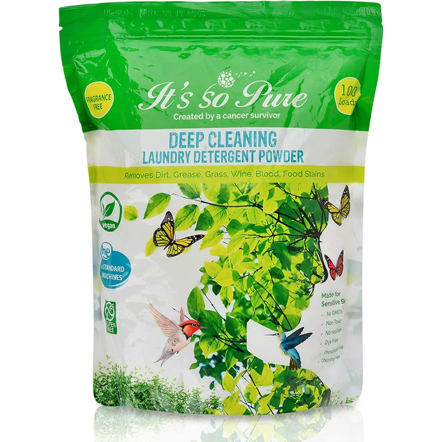 It’s So Pure  Laundry Detergent  – Deep Cleaning, Removes Dirt, , Stains – , Vegan,  Free Laundry for  , HE Compatible (100 Loads)