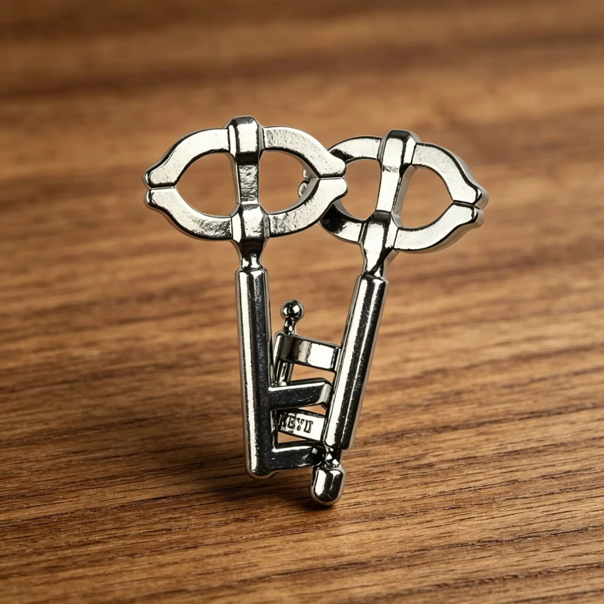 Zinc Alloy Metal Key Shape Lock Puzzle Toy, Brain Teaser Unlocking Game for Adults and Teens, Intellectual Challenge Puzzle Gift