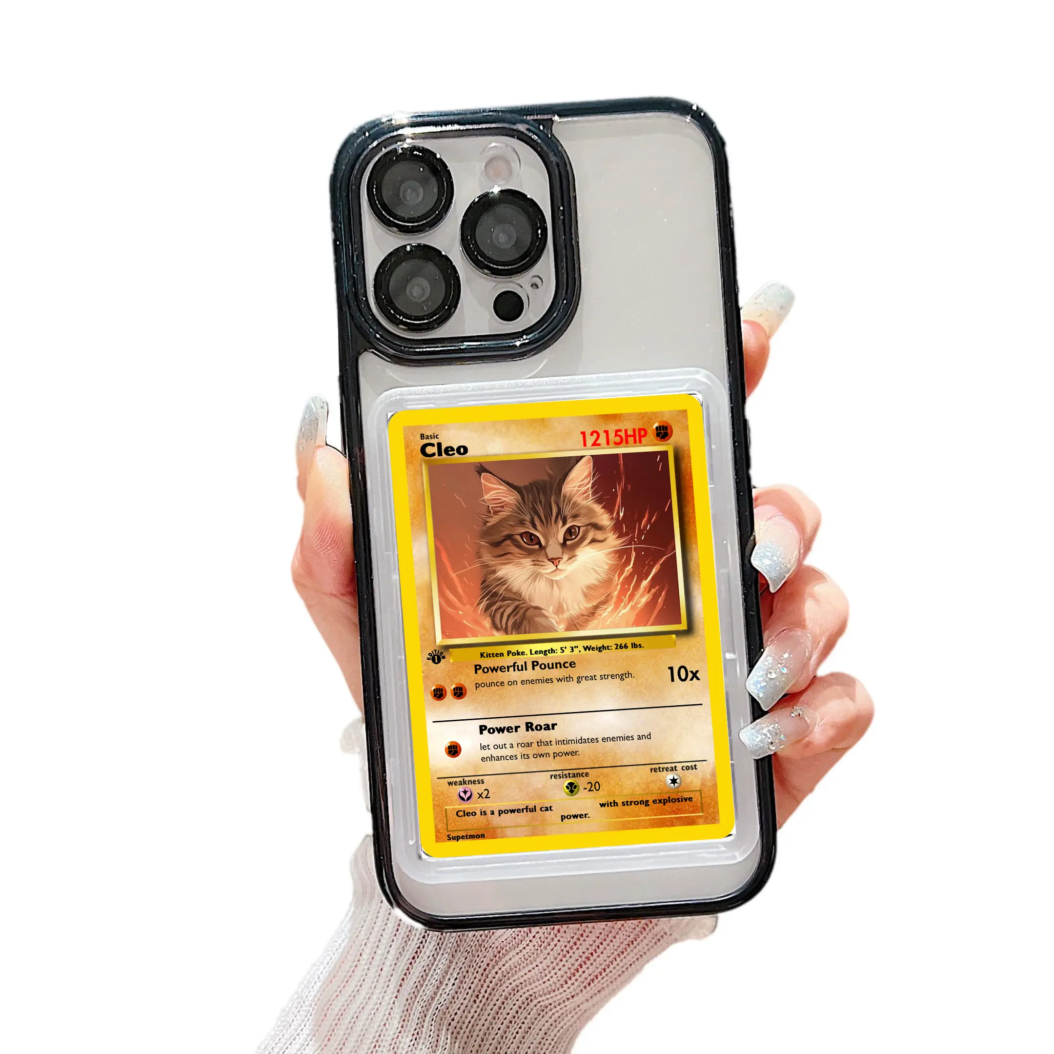 TCG Card/Photo Display Phone Case for iPhone - Top Loaders & Sleeves Compatible with Pokemon, Sports, Kpop Cards