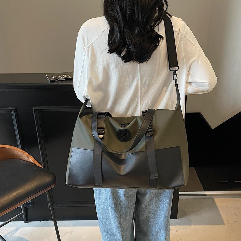 Portable travel bag with pull rod, unisex, lightweight sports yoga bag, crossbody casual carry-on storage bag