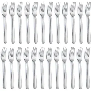 24 Pieces Dinner Forks, Forks Silverware(8 inches), Food Grade Stainless Steel Flatware Forks, Mirror Polished & Dishwasher Safe, Using for Home, Restaurant or Kitchen