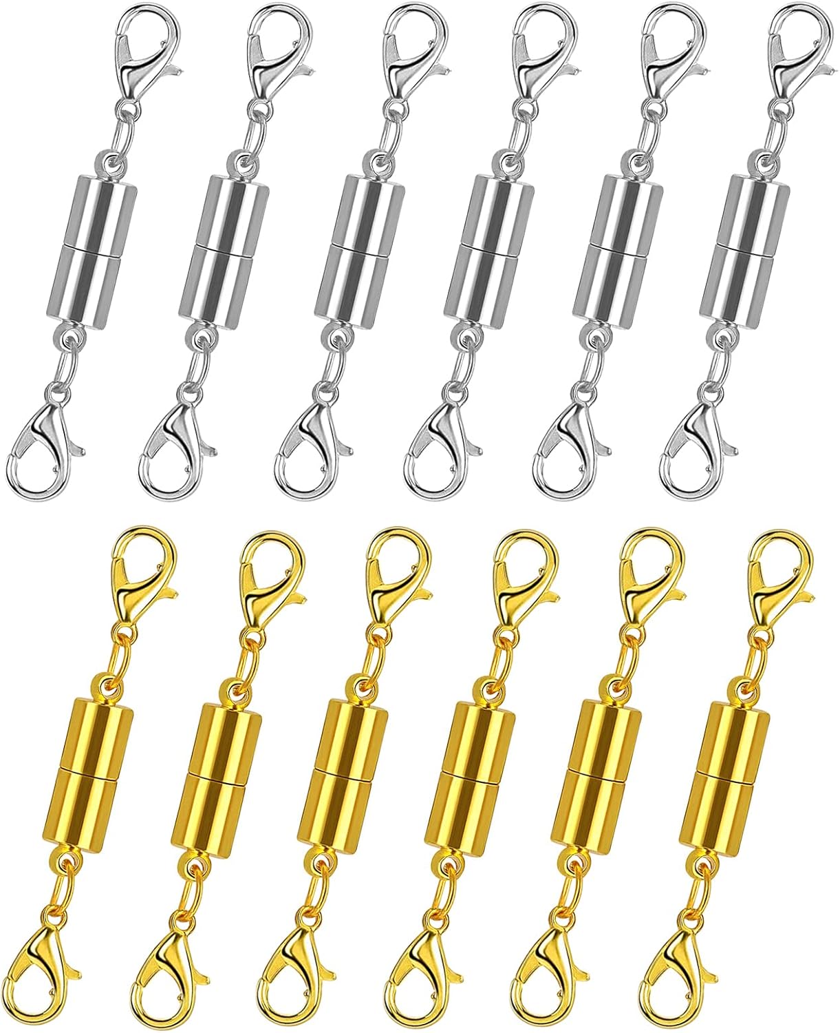 12 Pack Magnetic Necklace Clasps and Closures Necklace Jewelry Extender with Strong Magnet Magnetic Necklace Clasp for Jewelry Necklace