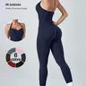 Women's Sportswear Overall, Soft High-Elastic Fabric, V-Neck, Waist Cinch, Leg-Lengthening, Breathable, Comfortable, Daily Wear, Stretchy Jumpsuit, Sportswear Jumpsuits, Activewear Jumpsuit, Athletic Jumpsuits