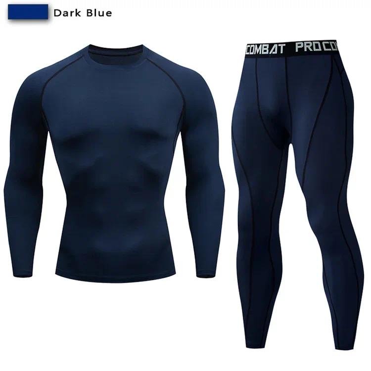 2pcs Men's Compression Sportswear Suit Elastic Training Yoga Sets Workout Jogging Fitness Clothing Tracksuit Pants Sporting