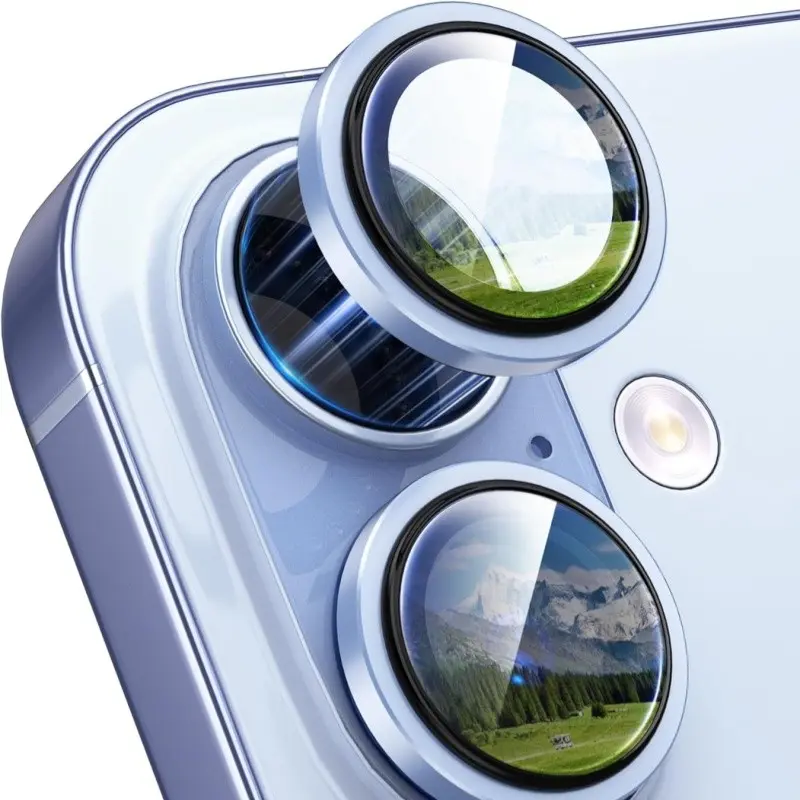 iPhone 17/16/16 Plus Camera Lens Protector, Ultra HD Tempered Glass, Quick Install, Case Friendly, Metal Screen Guard Ring