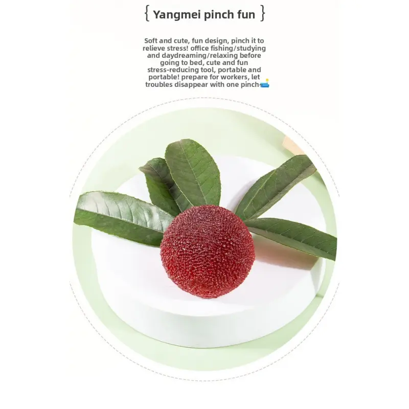 Creative New Product: Realistic Waxberry - shaped Squishy. It's an extremely soft and adorable novelty item that fits right in your palm, a great little stress - relieving and relaxation tool.