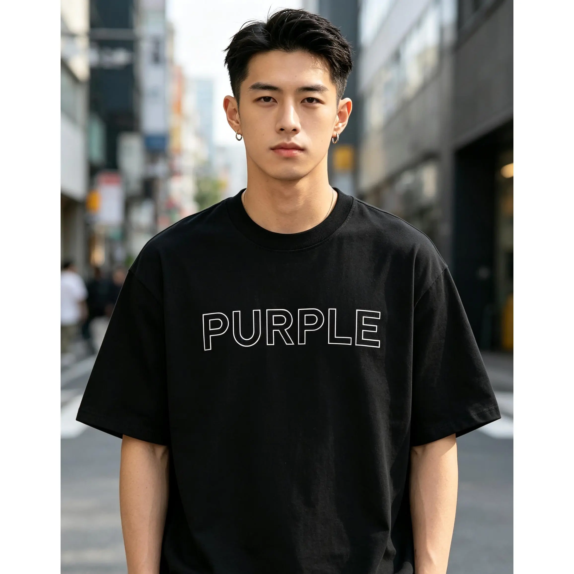 Purple T-shirt Men's Graphic T-shirt Vintage Casual Leisure  Hip Hop Shirt Rapper T-shirt Short Sleeve T-shirt Summer Fun T-shirt
