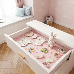 Eva Kitchen Cabinet Liner Roll, Non-Stick Waterproof Oil-Proof, Sakura Pattern Design, Easy Clean Durable Storage Pad