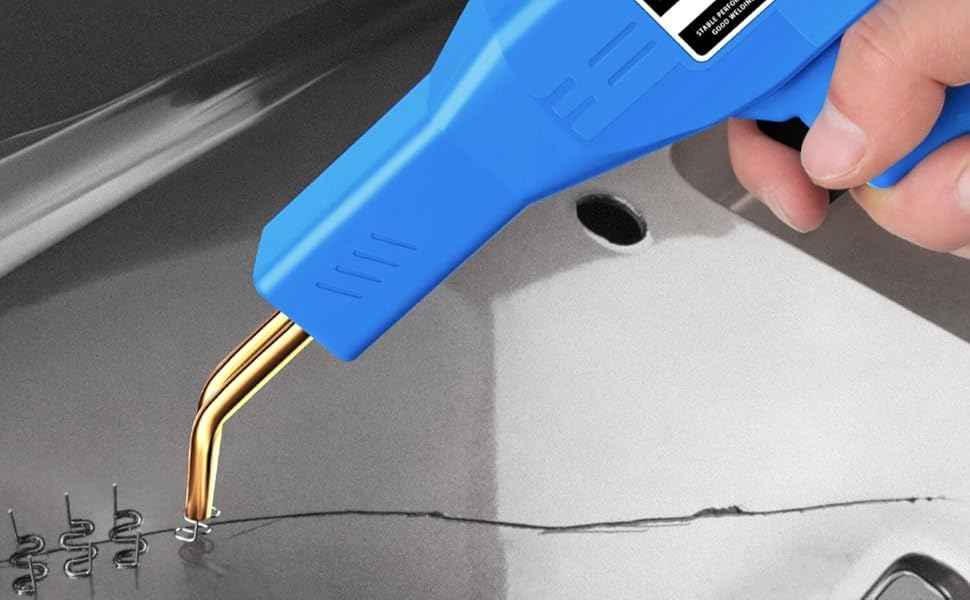 Plastic Welder, 800PCS Staples, Plastic Welding Kit, Must Have For DIYers, Instant On/Off, Plastic Welder Kit, Bumper Repair Kit Plastic Repair Kit, Portable Toolbox (Blue)