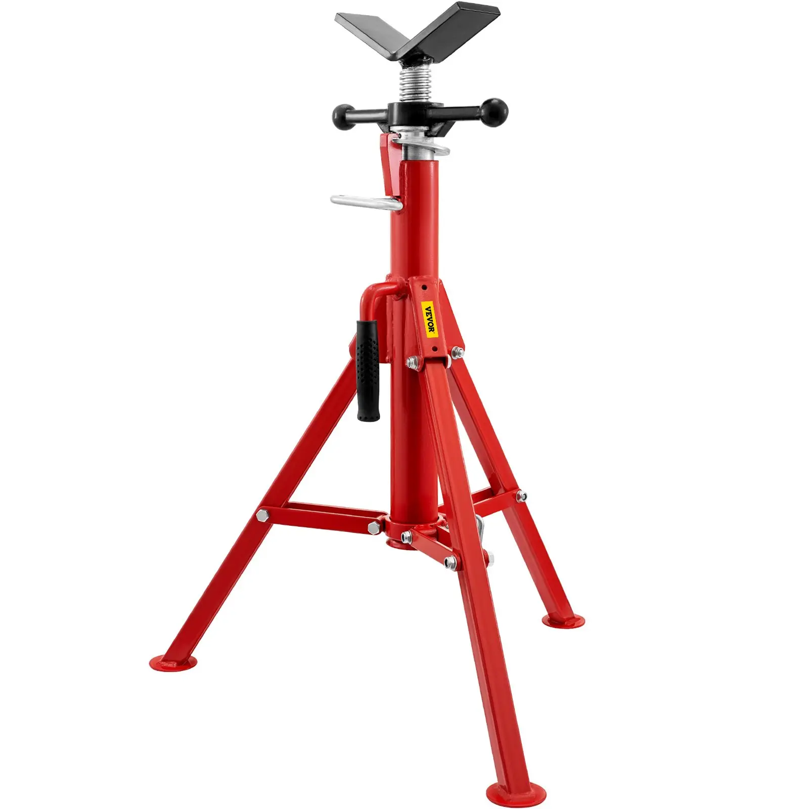 【DealsForYouDays】VEVOR V Head Pipe Stand 1/8-12 inch Capacity, Adjustable Height 28-52 inch, Pipe Stands 2500 lbs Load Capacity, Portable Folding Pipe Stands, Carbon Steel Body More Durable