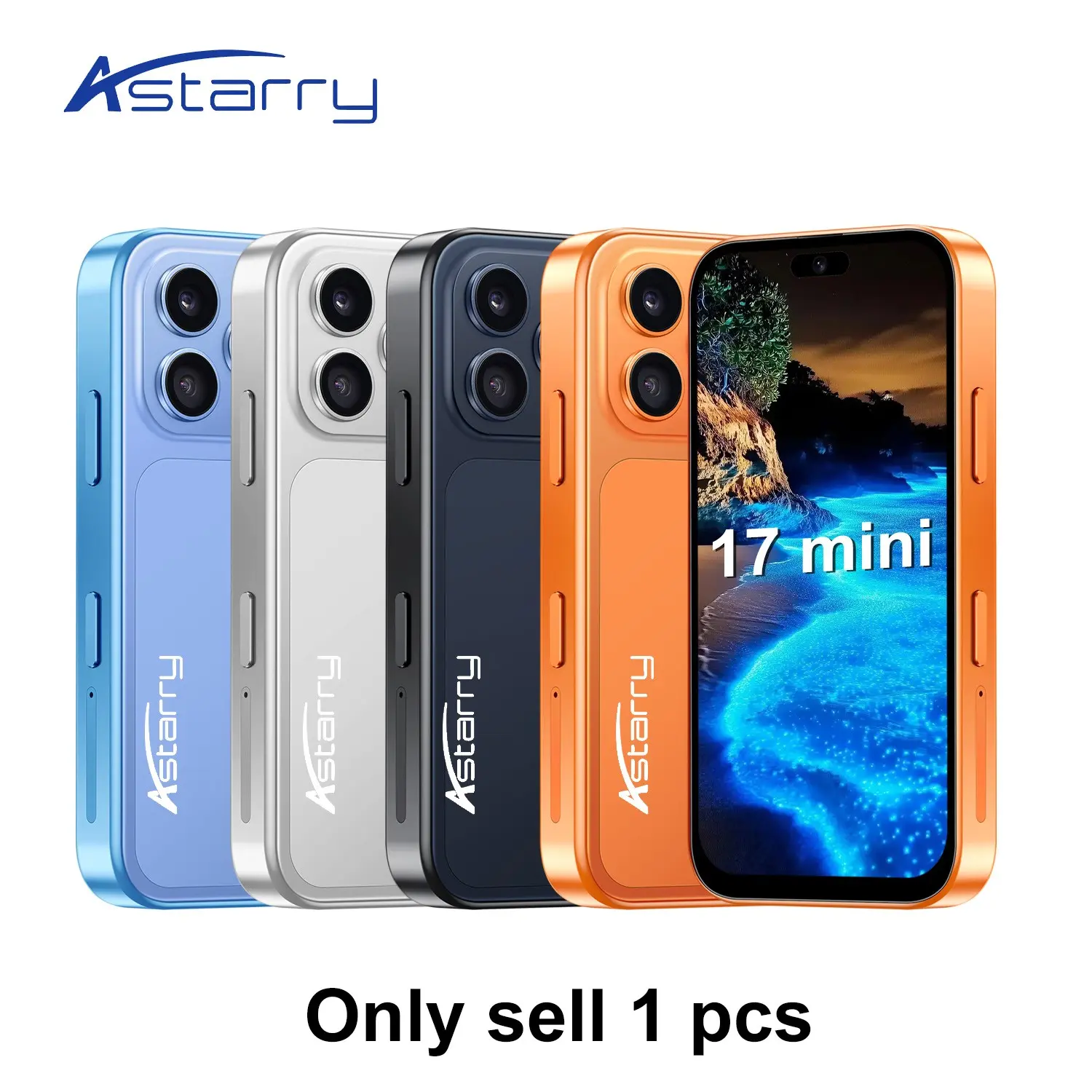 Astarry-Mini 17 Smartphone, Quad-Core Processor, 3.75-Inch Screen, 2gb RAM, 16GB Storage, 2mp Camera, 3g Network, Dual Sim, Ultra-Light