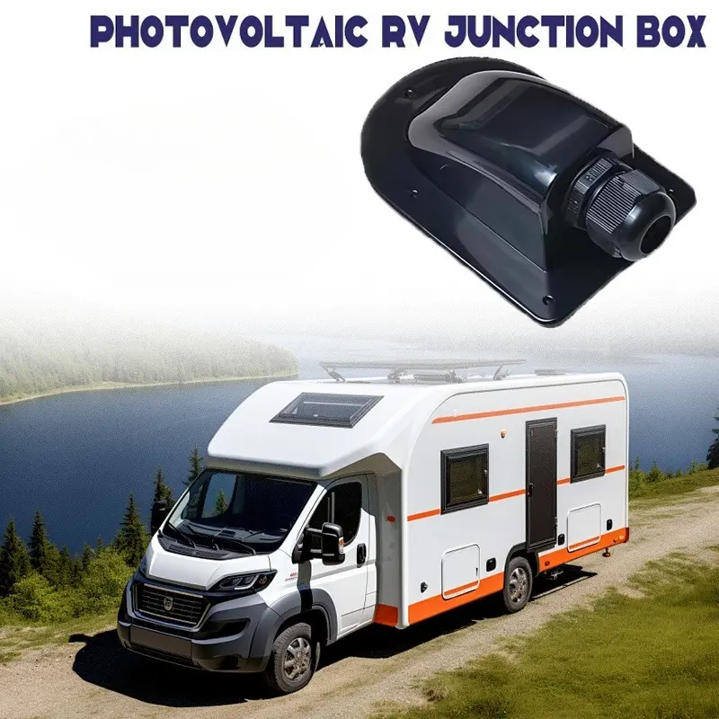 Black single hole connector junction box, RV external accessories, RV connector junction box, industrial electrical accessories electrical box, single hole roof cable entrance, RV accessories