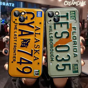 Retro Vintage License Plate Phone Case For iPhone 17 16 15 14 13 12 11 Pro Max Mini SE 7 8 Plus 17E Shockproof Non-Slip Cover