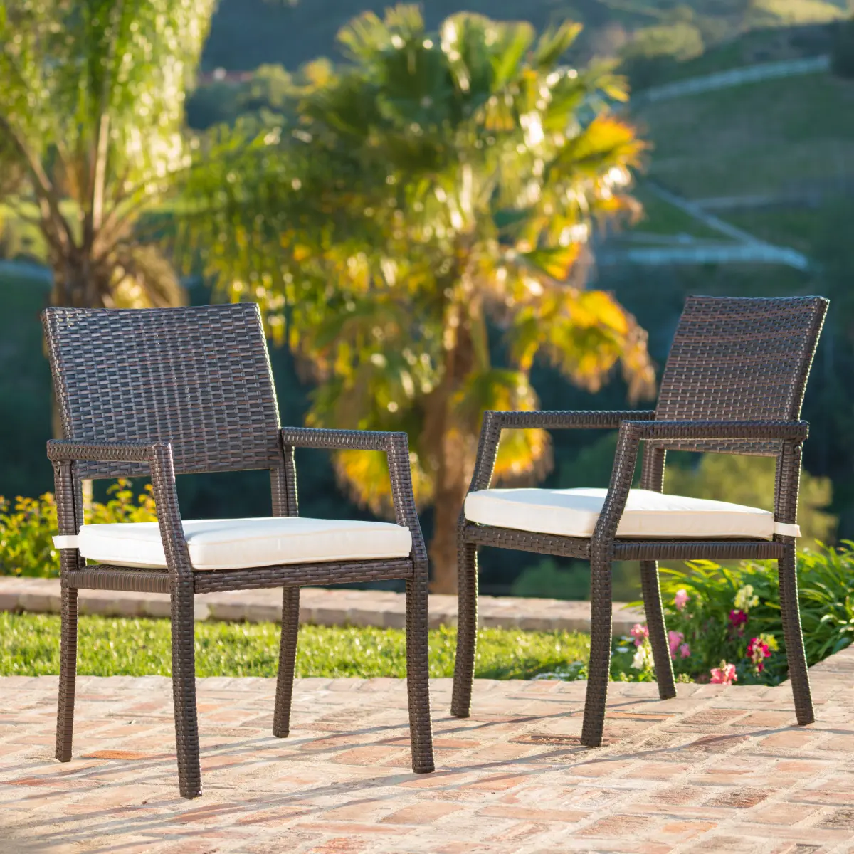 Christopher Knight Home® Rhode Island Outdoor Dining Chair (Set of 2) - Contemporary Look, Wicker Frame, Set Of Two