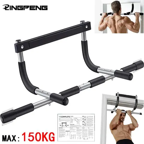 Doorway Pull-Up Bar for Home Gym, Adjustable Chin-Up Bar, Multi-Grip Upper Body Strength Trainer, Non-Slip Foam Grips, Home Workout Equipment
