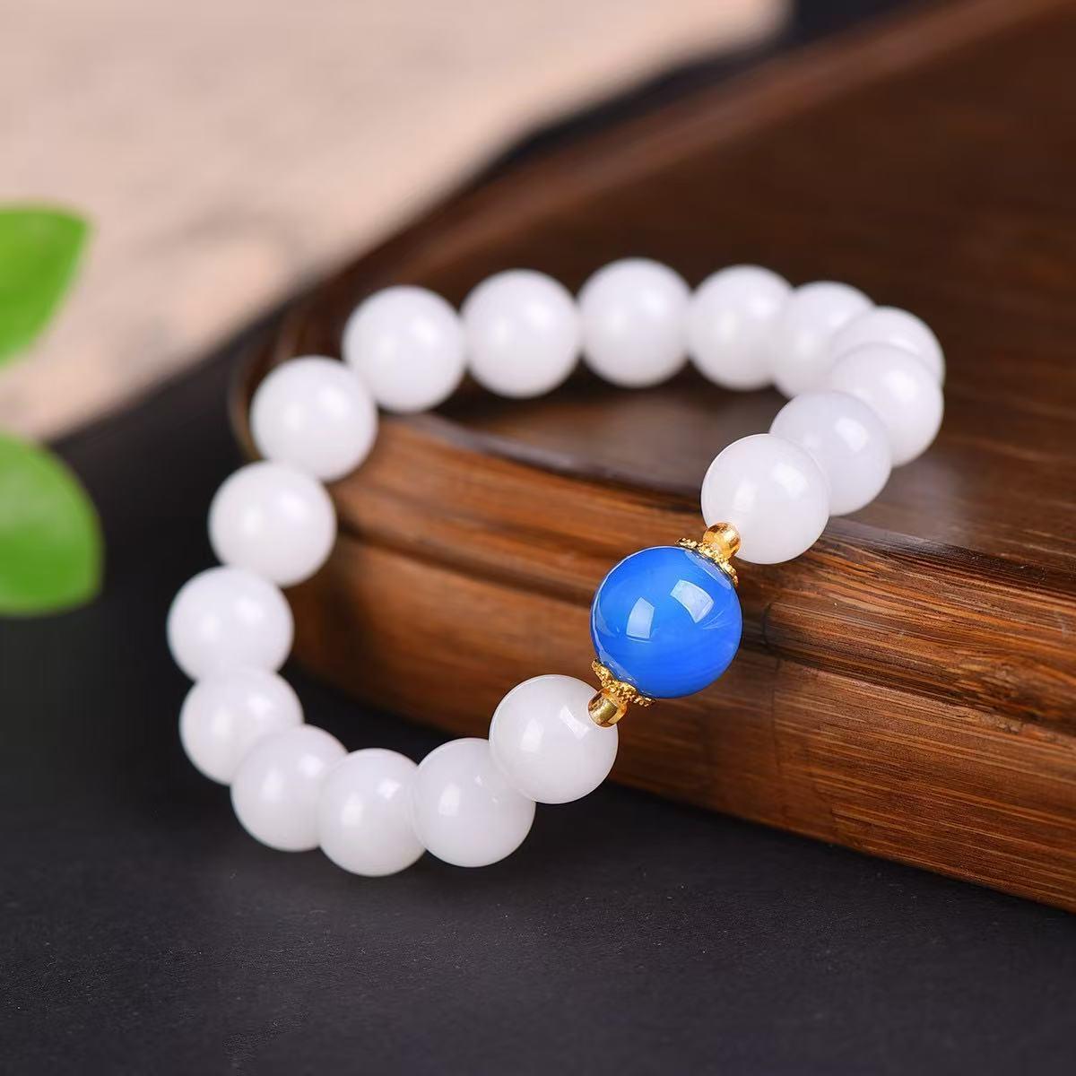 1-Prosperity Bracelet Charm Bracelet Easter Gift Basket Stackable Bracelets Fillers Boost Career Attract Wealth with  Design and White Beads for Good Luck Enhance Luck and Career Friendship Bracelet