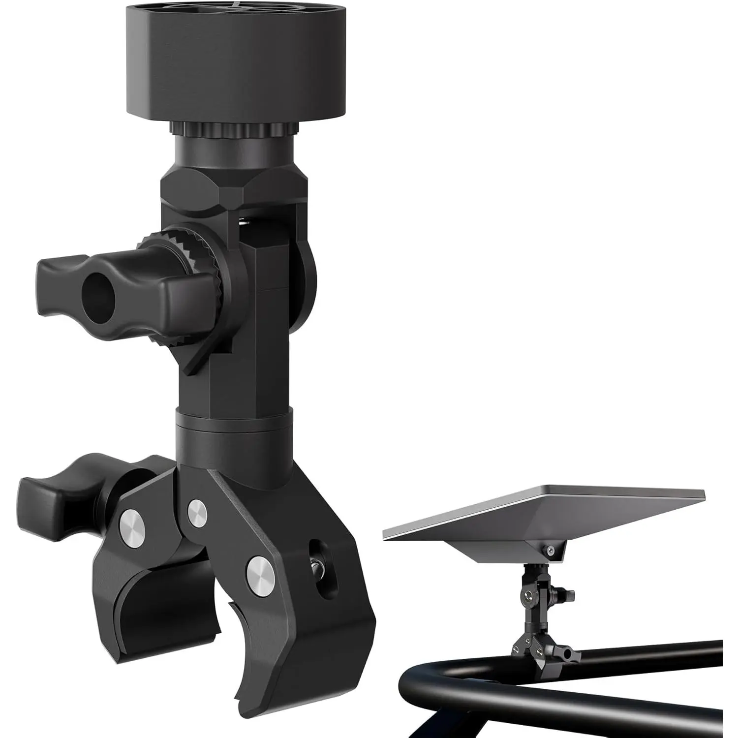 Starlink Mini Clamp Mount Adjustable Universal Pole Clamp,2024/2025 Starlink Mini Mount with Pipe Adapter Compatible for RV, Yacht, Van, Camper, Boat